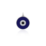 Shiny Round Enamel Evil Eye Pendant-DIY Jewelry Making Accessories   20x22mm