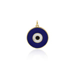 Shiny Round Enamel Evil Eye Pendant-DIY Jewelry Making Accessories   20x22mm