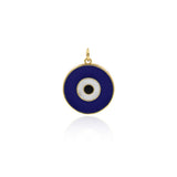Shiny Round Enamel Evil Eye Pendant-DIY Jewelry Making Accessories   20x22mm