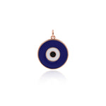 Shiny Round Enamel Evil Eye Pendant-DIY Jewelry Making Accessories   20x22mm