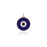 Shiny Round Enamel Evil Eye Pendant-DIY Jewelry Making Accessories   20x22mm