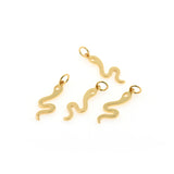 Shiny Minimalist Snake Pendant-DIY Jewelry Making Accessories   8x22mm