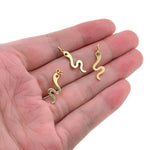 Shiny Minimalist Snake Pendant-DIY Jewelry Making Accessories   8x22mm