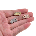 Shiny Micro Pavé RV Connector-DIY Jewelry Making Accessories   21x10mm