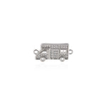 Shiny Micro Pavé RV Connector-DIY Jewelry Making Accessories   21x10mm