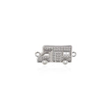 Shiny Micro Pavé RV Connector-DIY Jewelry Making Accessories   21x10mm