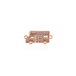 Shiny Micro Pavé RV Connector-DIY Jewelry Making Accessories   21x10mm
