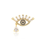 Shiny Evil Eye Zircon Pendant-DIY Jewelry Making Accessories   28x15mm