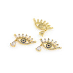 Shiny Evil Eye Zircon Pendant-DIY Jewelry Making Accessories   28x15mm