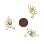 Shiny Evil Eye Zircon Pendant-DIY Jewelry Making Accessories   28x15mm