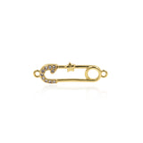 Shiny Micropavé Heart-Shaped Paperclip Connector-DIY Jewelry Making Accessories    26x8mm