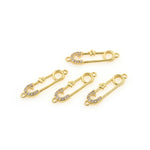 Shiny Micropavé Heart-Shaped Paperclip Connector-DIY Jewelry Making Accessories    26x8mm