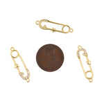 Shiny Micropavé Heart-Shaped Paperclip Connector-DIY Jewelry Making Accessories    26x8mm
