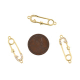 Shiny Micropavé Heart-Shaped Paperclip Connector-DIY Jewelry Making Accessories    26x8mm