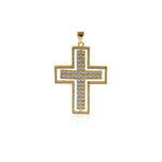 Personalized Jewelry-Micropavé Cross Pendant-DIY Jewelry Making   28x40mm