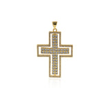 Personalized Jewelry-Micropavé Cross Pendant-DIY Jewelry Making   28x40mm
