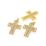 Personalized Jewelry-Micropavé Cross Pendant-DIY Jewelry Making   28x40mm