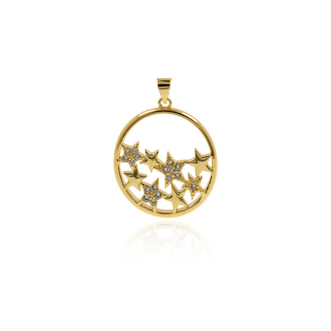 Personalized Jewelry-Hollow Star Pendant-DIY Jewelry Making  21x24mm