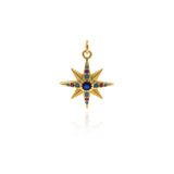 Multicolor North Star Pendant,18k Gold Lucky Star Charm for Minimalist Jewelry Making 20x23mm