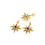 Multicolor North Star Pendant,18k Gold Lucky Star Charm for Minimalist Jewelry Making 20x23mm