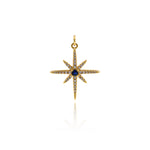 Minimalist Jewelry-Micropavé Polaris Pendant-DIY Jewelry Making  23x28mm