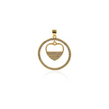 Minimalist Jewelry-Micropavé Hollow Heart Pendant-DIY Jewelry Making  27x29mm