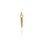 Gold Filled Spike Pendant,CZ Pave Earring Dangle Charms,Minimalist Jewelry Accessories 2x16mm