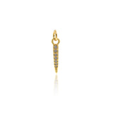 Gold Filled Spike Pendant,CZ Pave Earring Dangle Charms,Minimalist Jewelry Accessories 2x16mm