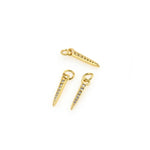 Gold Filled Spike Pendant,CZ Pave Earring Dangle Charms,Minimalist Jewelry Accessories 2x16mm