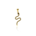 Personalized Jewelry-Micropavé Snake Pendant-DIY Jewelry Accessories  12x29mm