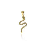 Personalized Jewelry-Micropavé Snake Pendant-DIY Jewelry Accessories  12x29mm