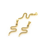 Personalized Jewelry-Micropavé Snake Pendant-DIY Jewelry Accessories  12x29mm