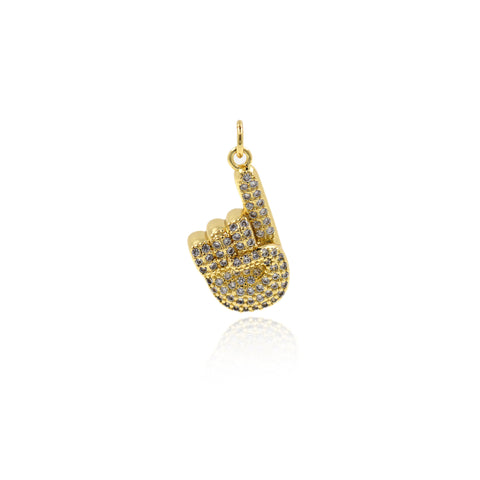 Personalized Jewelry-Micropavé Hand Pendant-DIY Jewelry Accessories  12x22x6mm