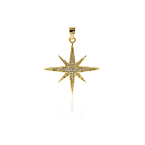 Personalized Jewelry-Micro Pavé Polaris Pendant-DIY Jewelry Accessories  30x32mm