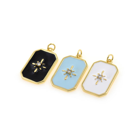 Personalized Jewelry-Enamel Polaris Pendant-DIY Jewelry Accessories  16x26.5mm