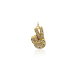 Personalized Jewelry-Exquisite Yay Gesture Pendant-DIY Jewelry Accessories  12x21mm