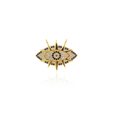 Personalized Jewelry-Exquisite Micropavé Evil Eye-DIY Jewelry Accessories  26x19.5mm
