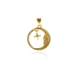Personalized Jewelry-Exquisite Abstract Moon Pendant-DIY Jewelry Accessories  18x20mm