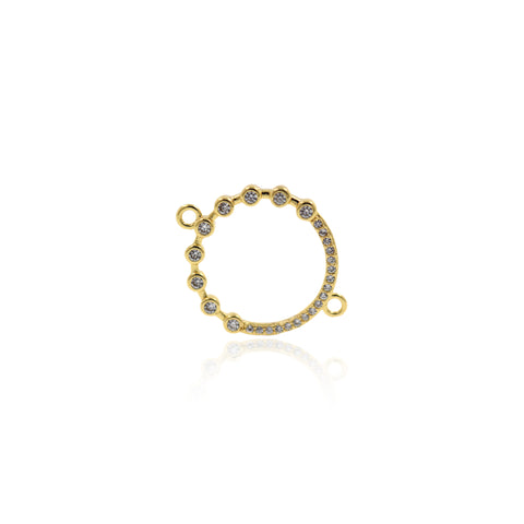 Personalized Jewelry-Exquisite Round Zircon Connector-DIY Jewelry Accessories  25x20mm