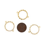 Personalized Jewelry-Exquisite Round Zircon Connector-DIY Jewelry Accessories  25x20mm