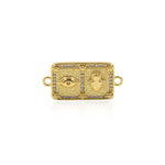 Personalized Jewelry-Rectangular Evil Eye Connector-Jewelry Accessories  31.5x15mm