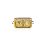 Personalized Jewelry-Rectangular Evil Eye Connector-Jewelry Accessories  31.5x15mm
