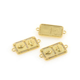 Personalized Jewelry-Rectangular Evil Eye Connector-Jewelry Accessories  31.5x15mm