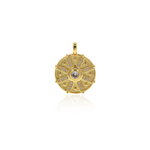 Personalized Jewelry-Round Zircon Pendant-Jewelry Accessories  21x27mm