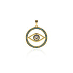 Personalized Jewelry-Round Exquisite Evil Eye Pendant-Jewelry Accessories  24x27mm