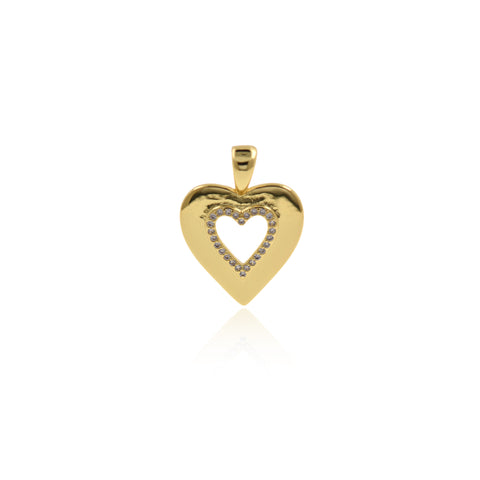 Personalized Jewelry-Minimalist Micropavé Heart Pendant-Jewelry Accessories  20x28mm