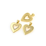 Personalized Jewelry-Minimalist Micropavé Heart Pendant-Jewelry Accessories  20x28mm