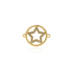 Personalized Jewelry-Round Hollow Micropavé Star Pendant-Jewelry Accessories  23x18mm