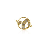Personalized Jewelry-Round Hollow Micropavé Rainbow Pendant-Jewelry Accessories   23x17.5mm