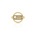 Personalized Jewelry-Round Micropavé LOVE Pendant-Jewelry Accessories  23x18mm